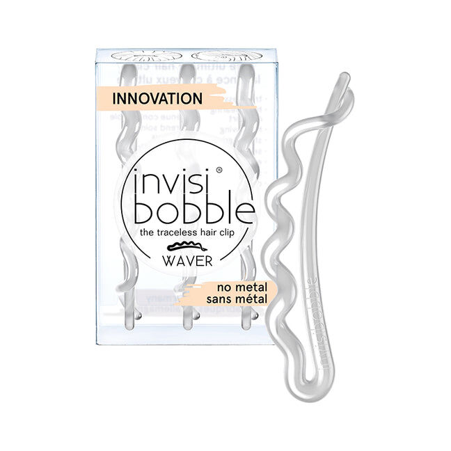 Invisibobble - Waver - Crystal Clear (Lot de 3 barrettes transparentes)