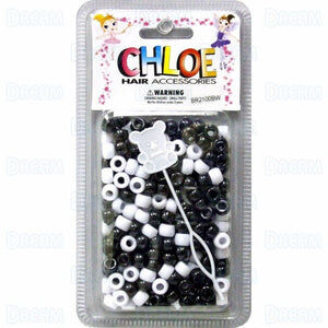Chloé - Accesorios para el cabello (Cuentas redondas para el cabello) - Blanco y negro