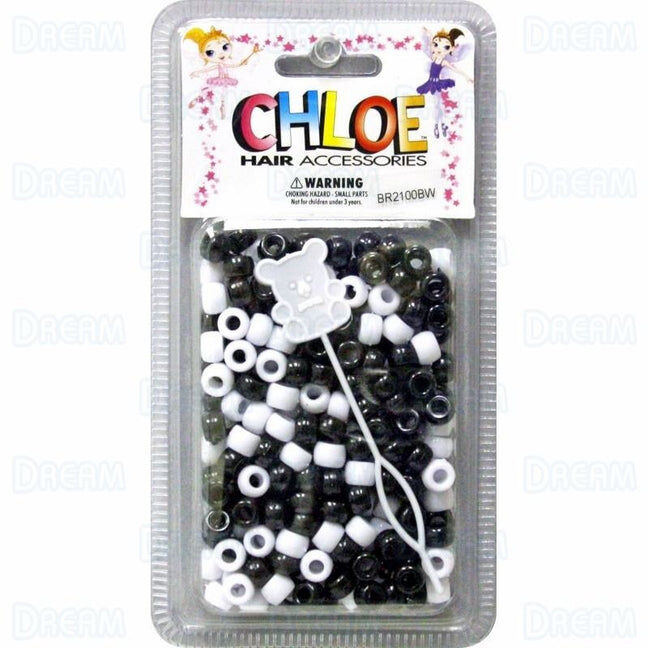 Chloé - Hair accessories (Perles rondes pour cheveux) - Noires & blanches