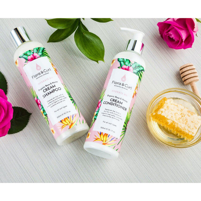 Flora & Curl - Rose Water & Honey Cream Shampoo (Shampoing hydratant)