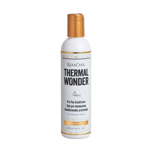 Première étape du processus de protection thermal, le Pre-poo Conditioner de Keracare Thermal Wonder est un traitement profond pour une protection optimale.